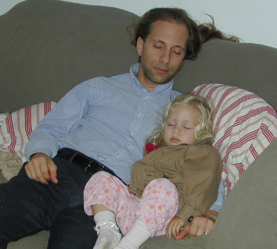 Michael and Miriam sleeping on the couch