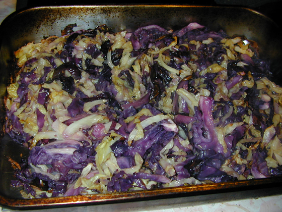 Roasted cabbage just out of the oven