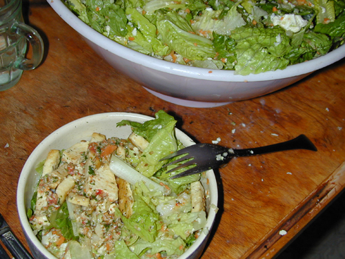 Salad with tofu