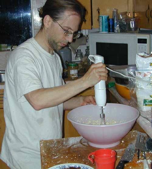 Michael making frosting