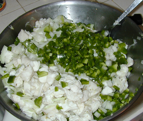 Ceviche with bell peppers