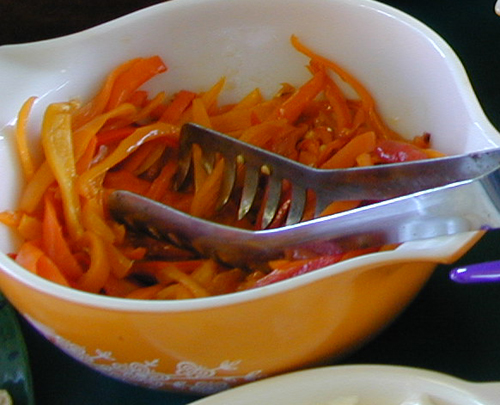 Finished peppers in a bowl