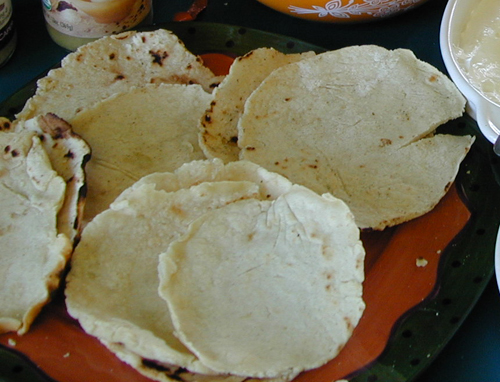 Tortillas being served