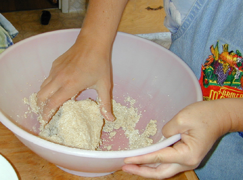 Kneading dough for matzoh