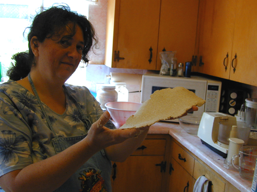 Rolled dough ready for baking