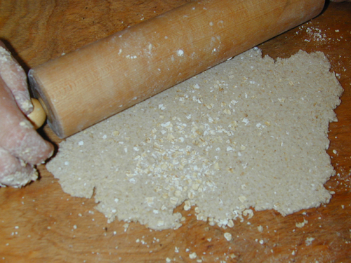 Rolling matzoh dough