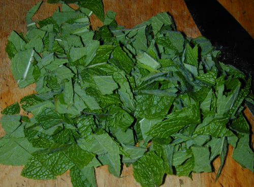 Chopped spearmint