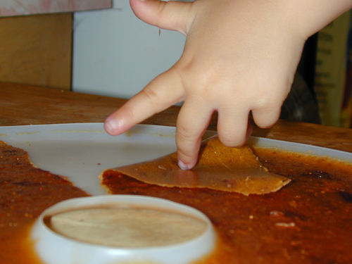 Peeling the leather away from the dehydrator