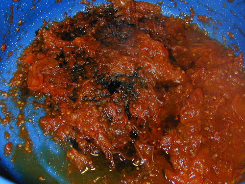 Burnt sauce on the bottom of the pot