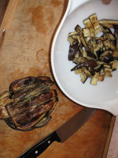 Diced eggplant