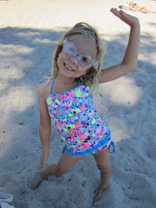 Miriam ready to go swimming