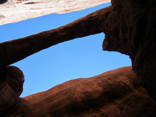 Surprise arch on the Fiery Furnace Tour at Arches National Park, Utah