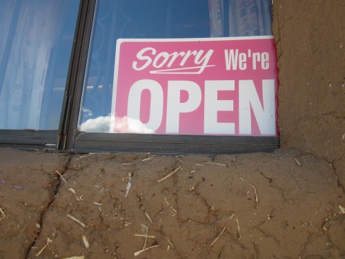 "Sorry, We're Open" - Taos Pueblo