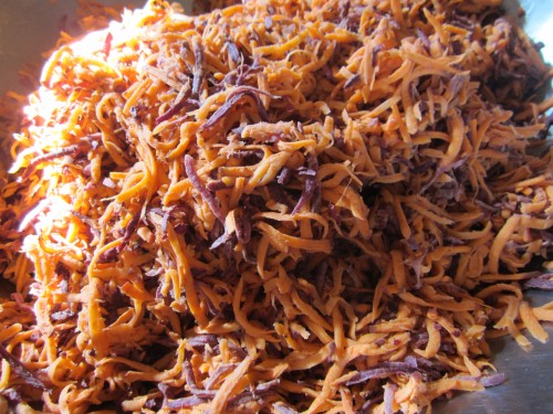 Grated sweet potato